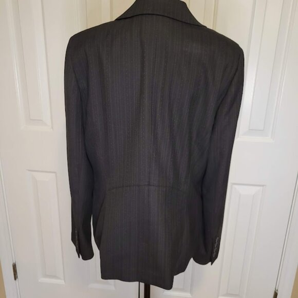 Semantiks Charcoal Gray Pinstripe Blazer Size 12 - Picture 4 of 5